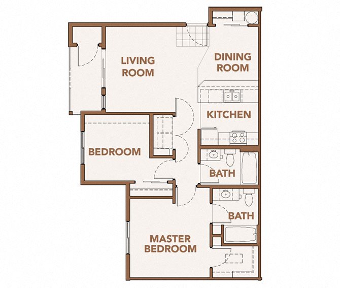 Copper Wood Apartments l 2x2 Floor Plan 2x2 Floor Plans Copper Wood Apartments For Rent l Lacey WA